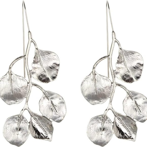 Zara Jewelry - Anthropologie Silver Leaf Earrings